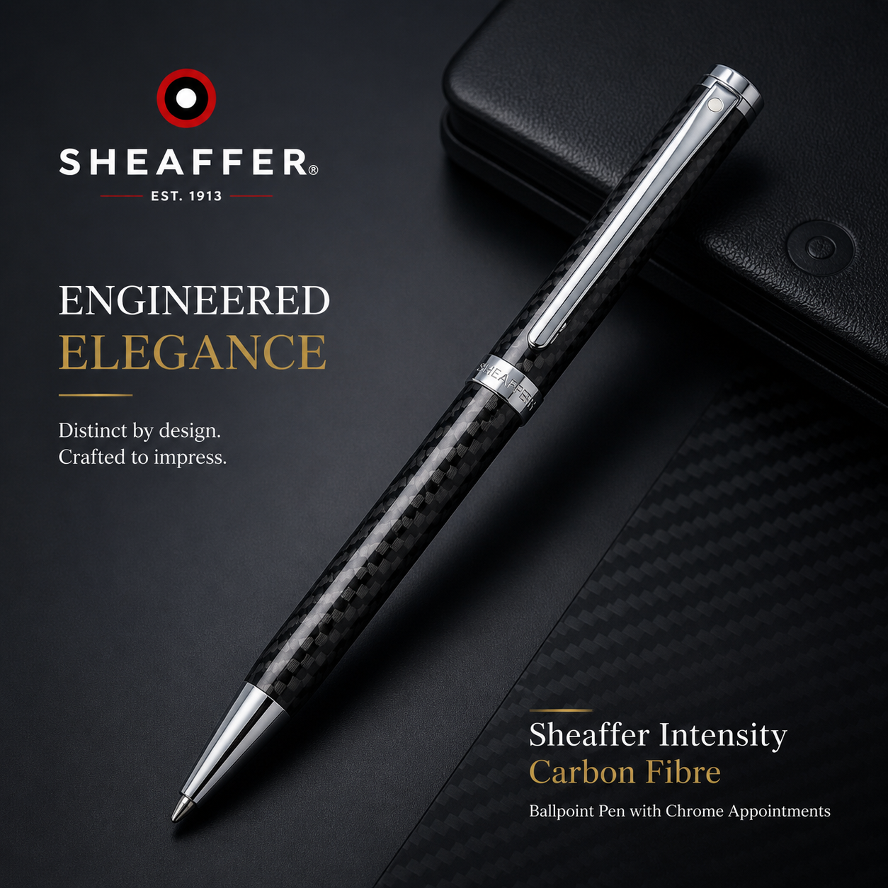 Sheaffer Intensity Carbon Fibre Ballpoint Pen with Chrome Appointments