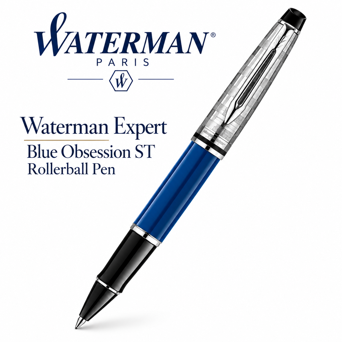Waterman Expert Blue Obsession ST Rollerball Pen – Premium Writing Instrument