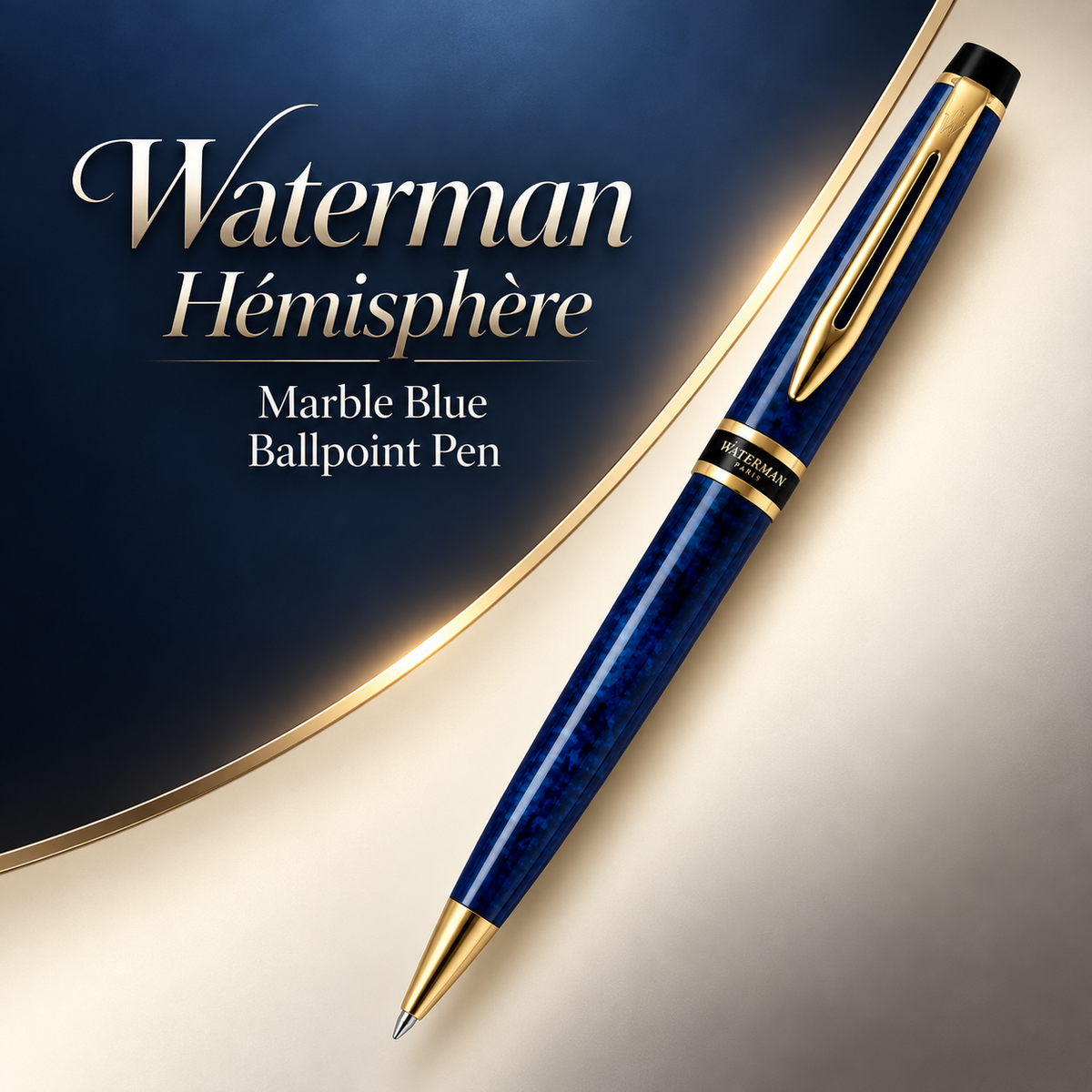 Waterman Hemisphere Marble Blue Ballpoint Pen
