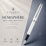 Waterman Hémisphère Brilliant White CT Fountain Pen