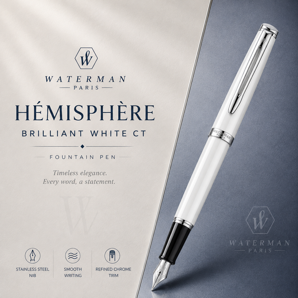 Waterman Hémisphère Brilliant White CT Fountain Pen