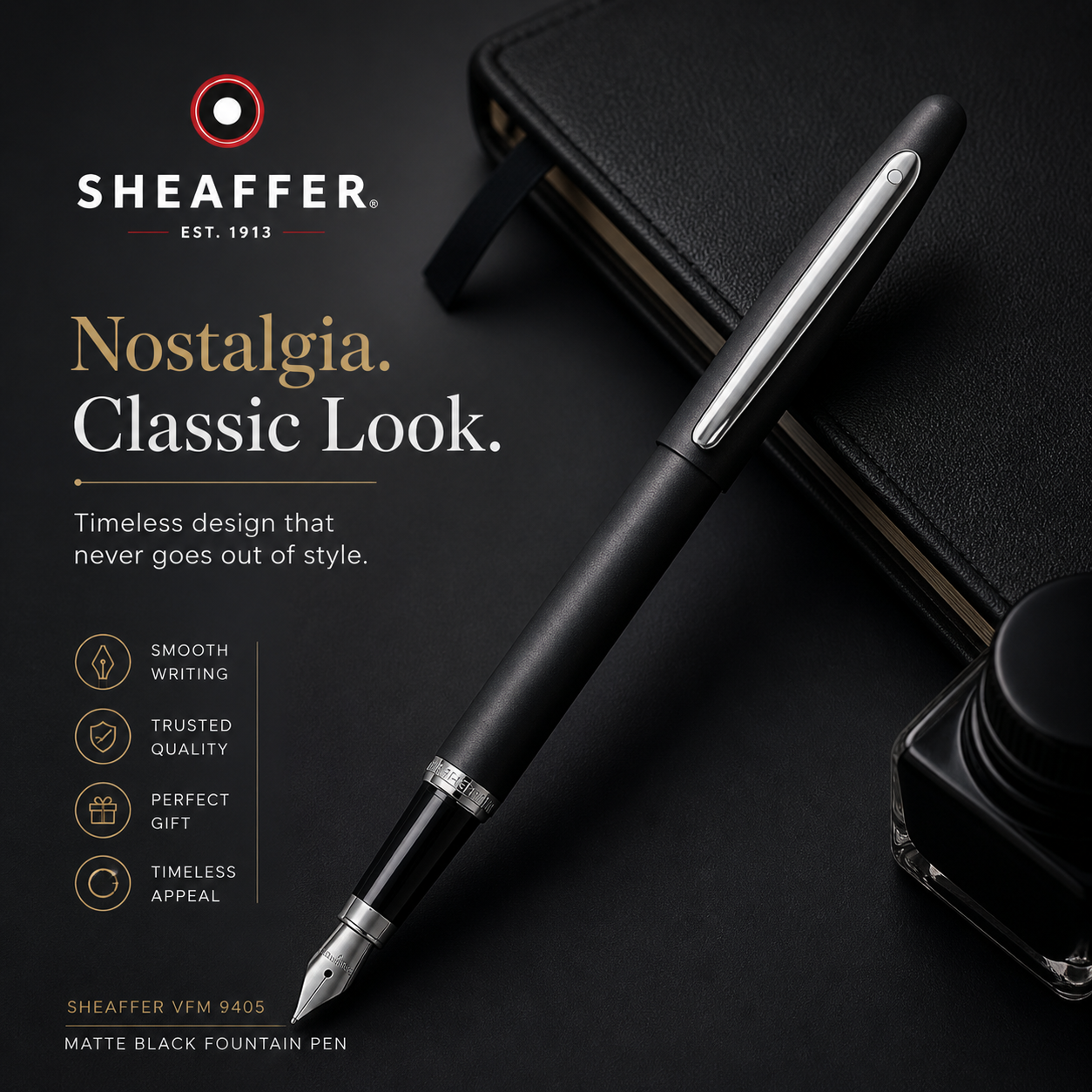 Sheaffer VFM 9405 Matte Black Fountain Pen