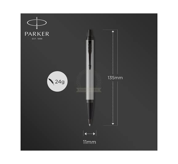 Parker IM Achromatic Matte Grey Ballpoint Pen with Black PVD Trim