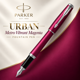 Parker Urban Metro Vibrant Magenta Chrome Trim Fountain Pen