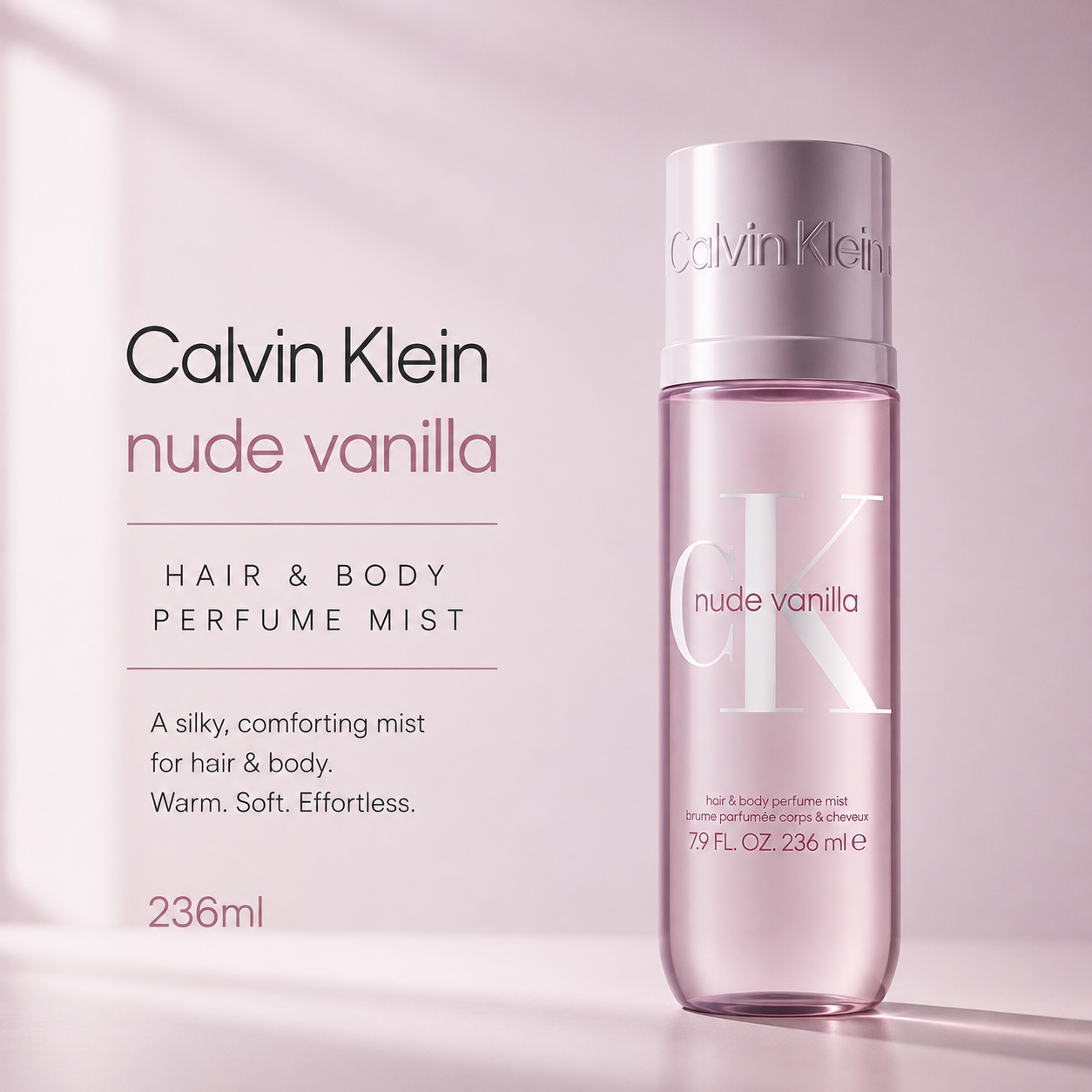 Calvin Klein Silky Nude Vanilla Hair & Body Perfume Mist – Unisex – 236ml