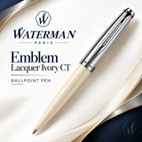 Waterman Emblem Lacquer Ivory CT Ballpoint Pen