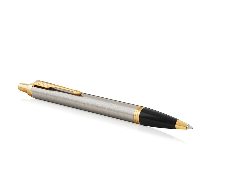 Parker IM Premium Ballpoint Pen – Brushed Metal with Gold Trim | Premium Ballpoint Pen