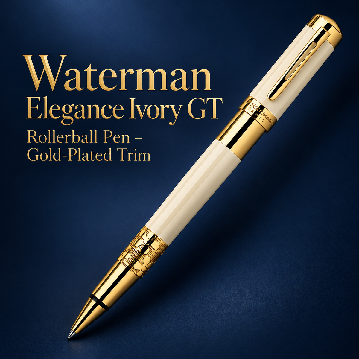 Waterman Elegance Ivory GT Rollerball Pen – Gold-Plated Trim