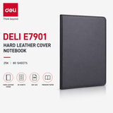 Deli E7901 Hard Leather Cover 25K Notebook – 80 Sheets