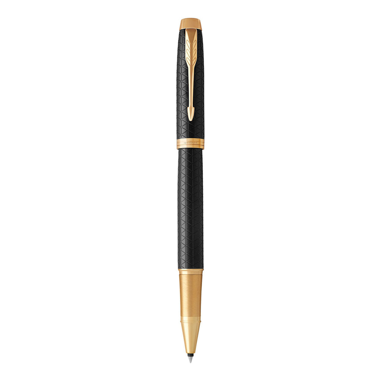 Parker IM Premium Rollerball Pen – Matte Black Diamond Pattern Gold Trim (GT)