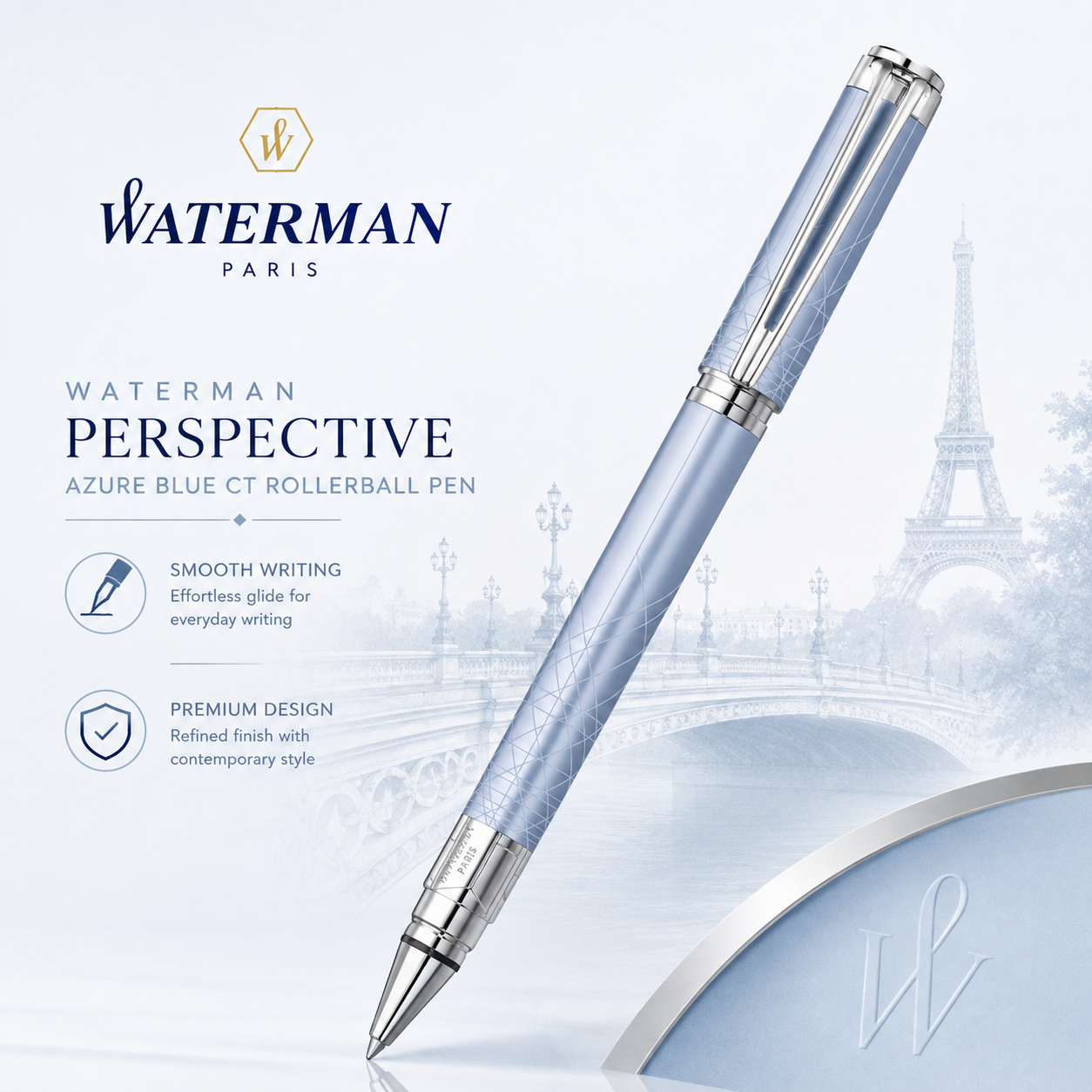 Waterman Perspective Azure Blue CT Rollerball Pen