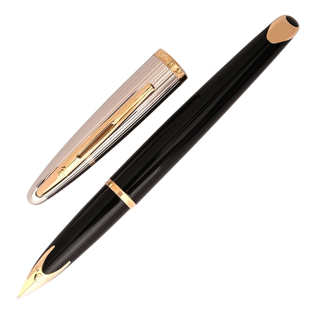 Waterman Carène Black Deluxe GT Fountain Pen | 18K Gold Nib