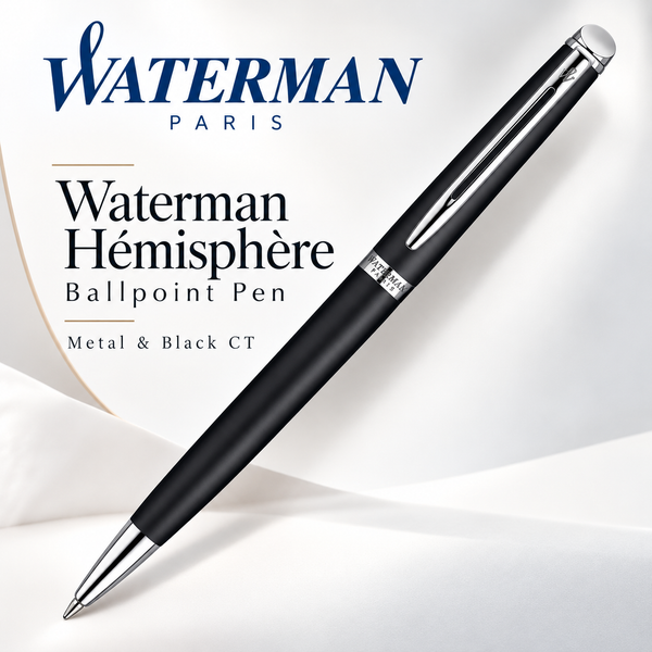 Waterman Hémisphère Ballpoint Pen – Metal & Black CT
