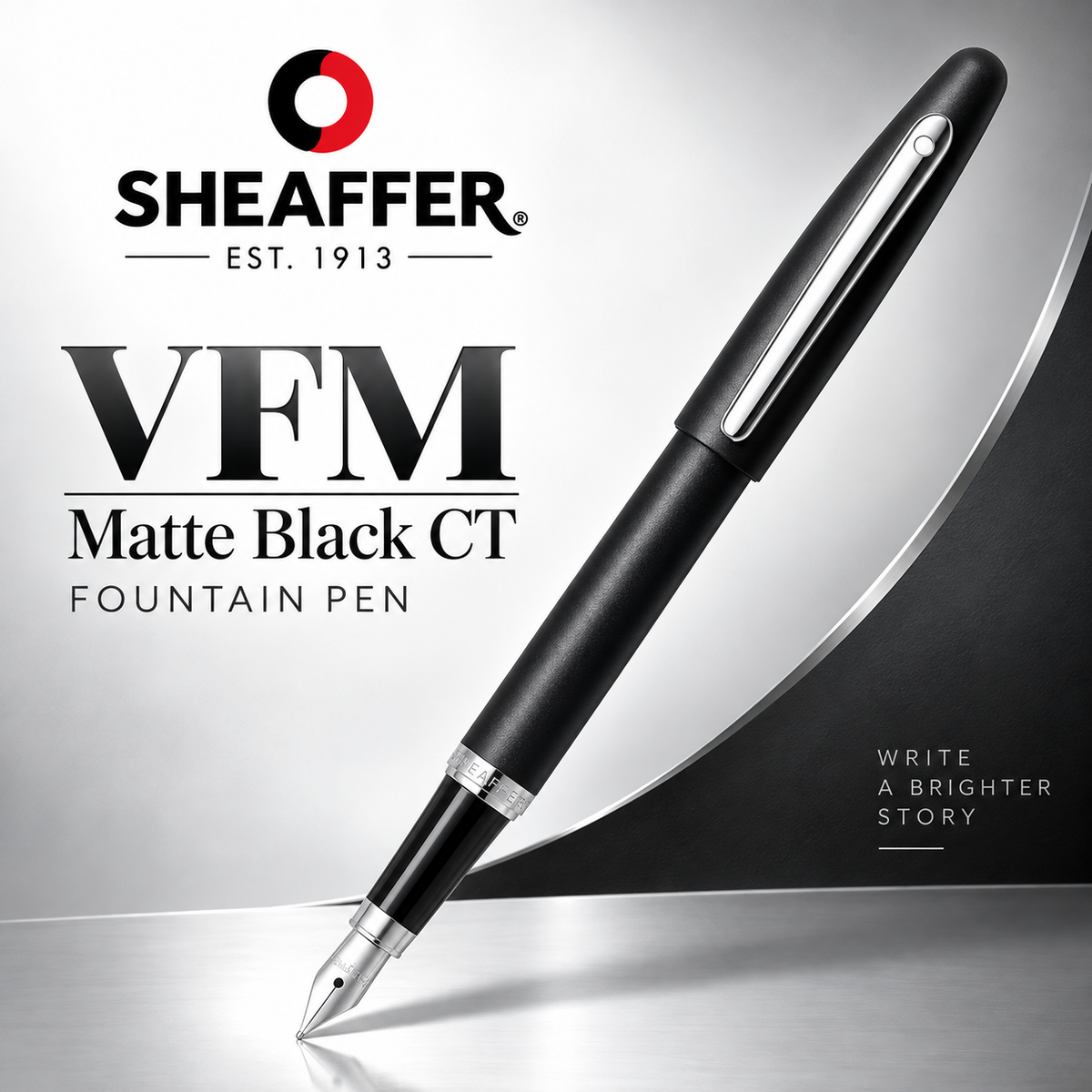 Sheaffer VFM Matte Black CT Fountain Pen – Medium Nib