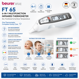 Beurer FT 65 6-in-1 infrared thermometer for ear, forehead and surface temperature