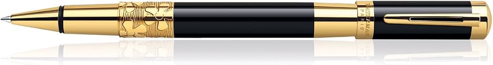 Waterman Elegance Black GT Rollerball Pen – 23K Gold-Plated Trim