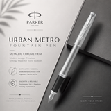 Parker Urban Metro Metallic Chrome Trim Fountain Pen