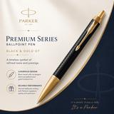 Parker IM Premium Ballpoint Pen – Black with Gold Trim | Premium Ballpoint Pen