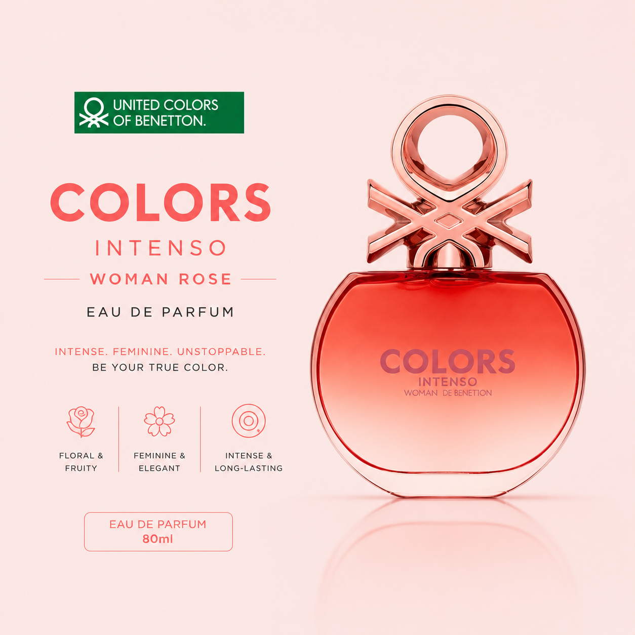 Benetton Colors Woman Rose Intenso Edp 80Ml