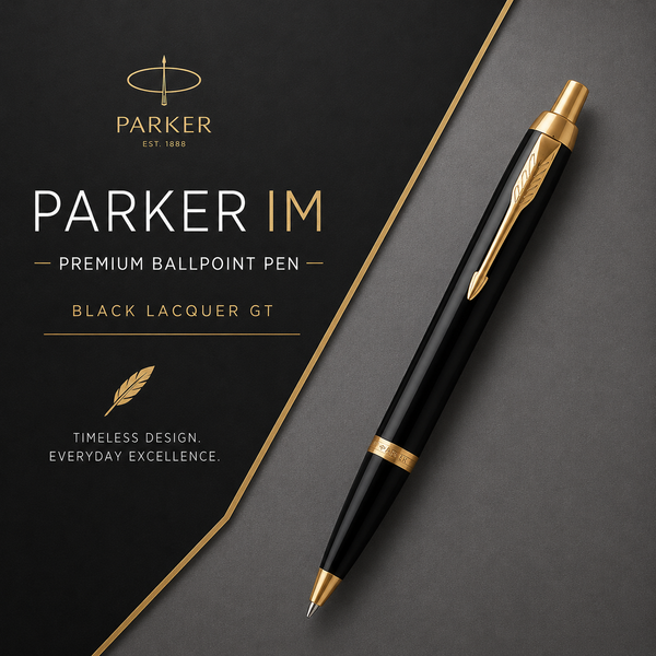 Parker IM Premium Ballpoint Pen – Black Lacquer with Gold Trim