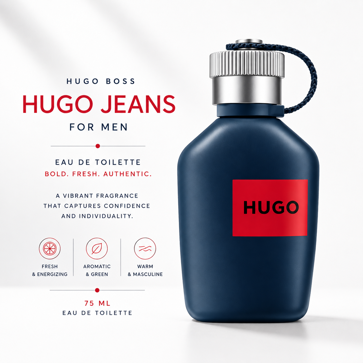 Hugo Boss Hugo Jeans Eau de Toilette for Men 75ml | Fresh Aromatic Fragrance