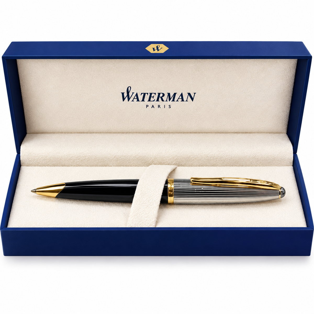 Waterman Carène Ballpoint Pen – Black Deluxe with Gold Trim
