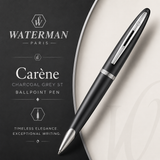 Waterman Carène Ballpoint Pen – Charcoal Grey with Stainless Steel Trim