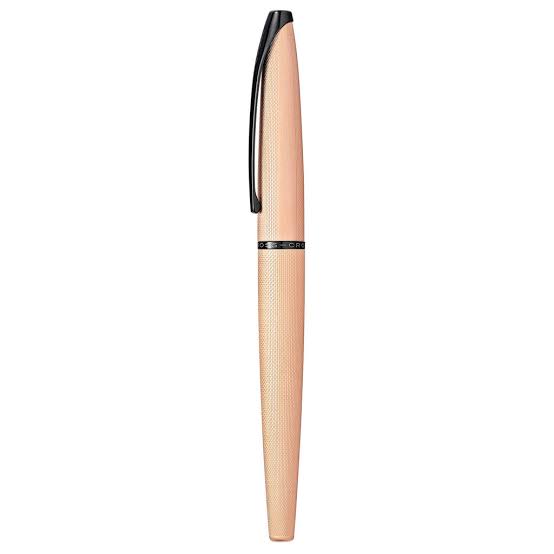 Cross ATX Brushed Rose Gold PVD Fountain Pen – Etched Diamond Pattern | 886-42