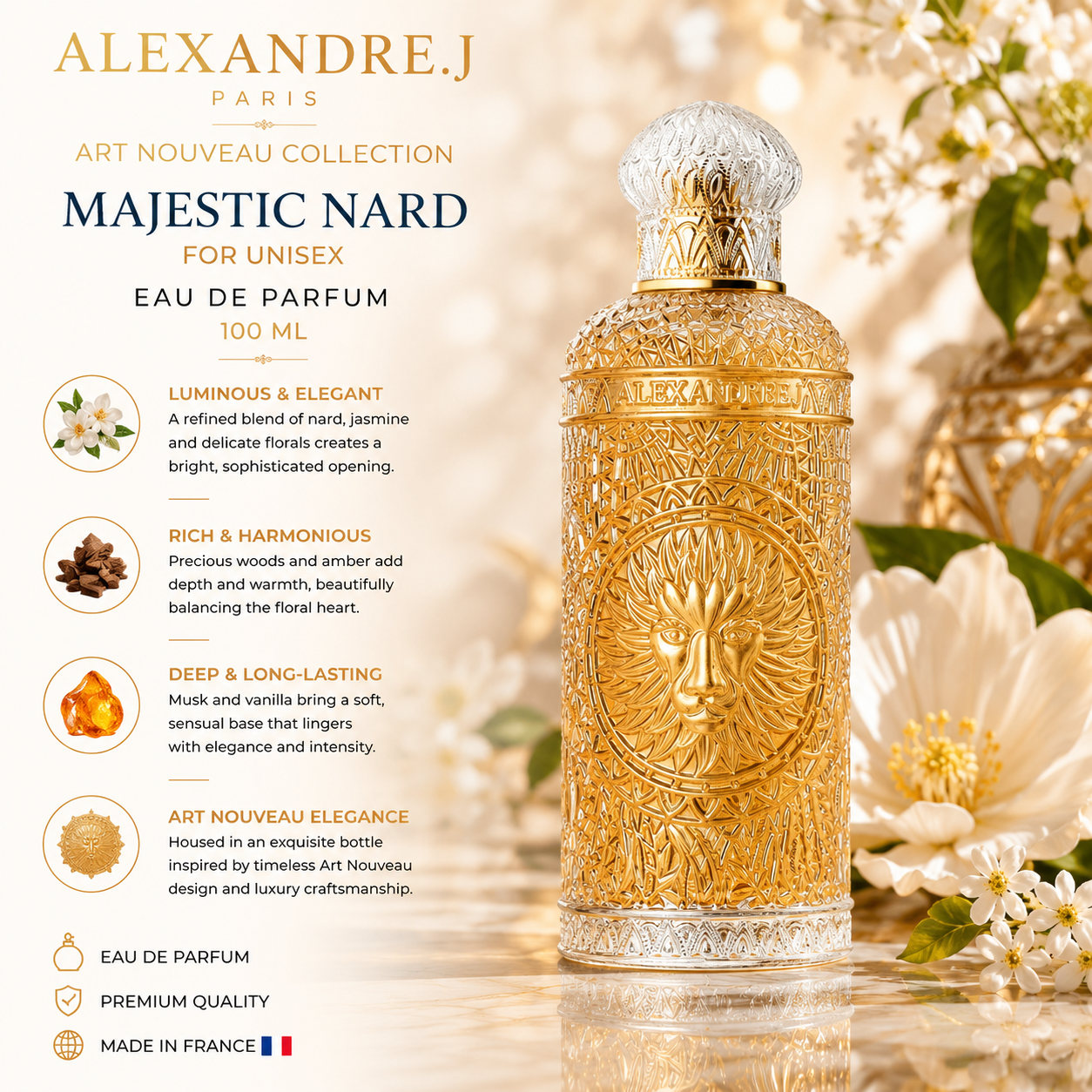 Alexandre.J Art Nouveau Collection Majestic Nard For Unisex EDP 100Ml