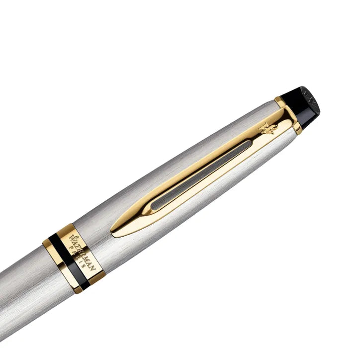 Waterman Expert Ballpoint Pen – Stainless Steel with Gold Trim