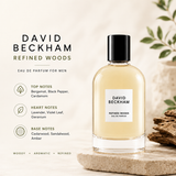 David Beckham Refined Woods EDP 100ml, men's fragrance bottle