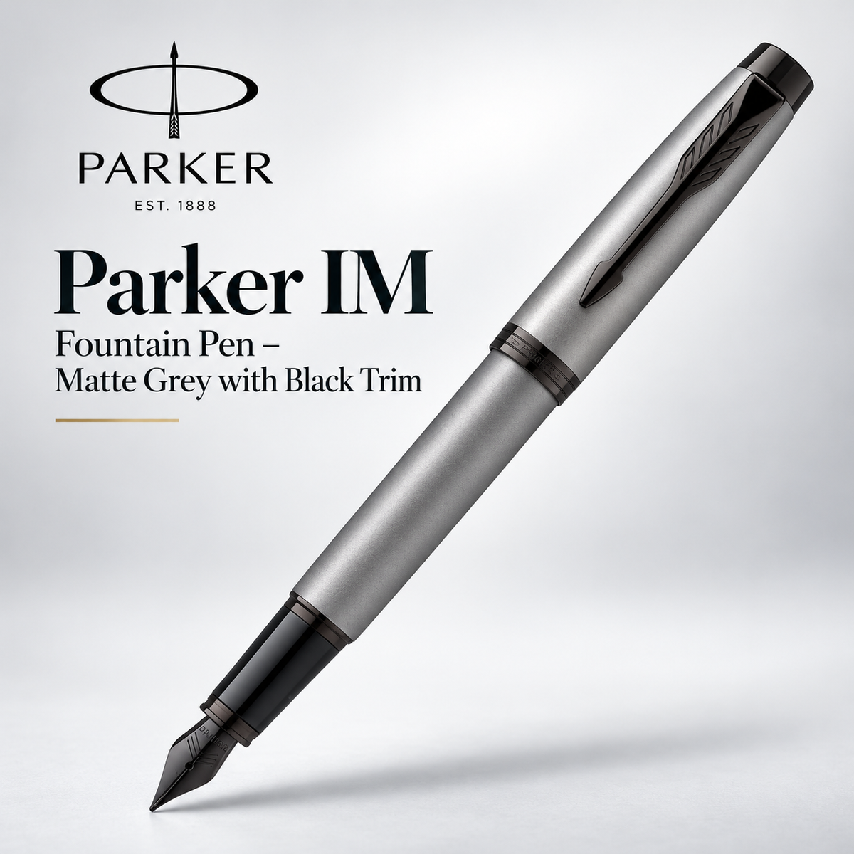 Parker IM Fountain Pen – Matte Grey with Black Trim