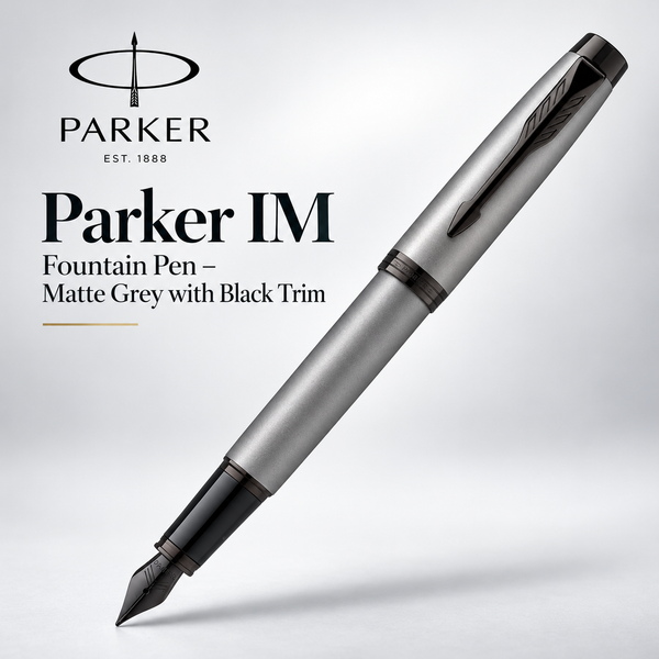 Parker IM Fountain Pen – Matte Grey with Black Trim