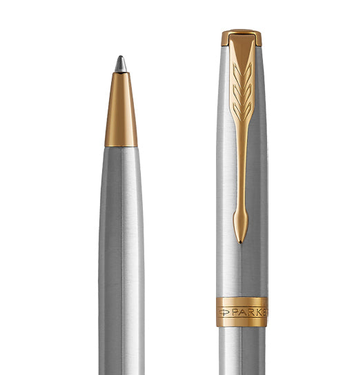 Parker Sonnet Ballpoint Pen – Stainless Steel with Gold Trim | Premium Ballpoint Pen