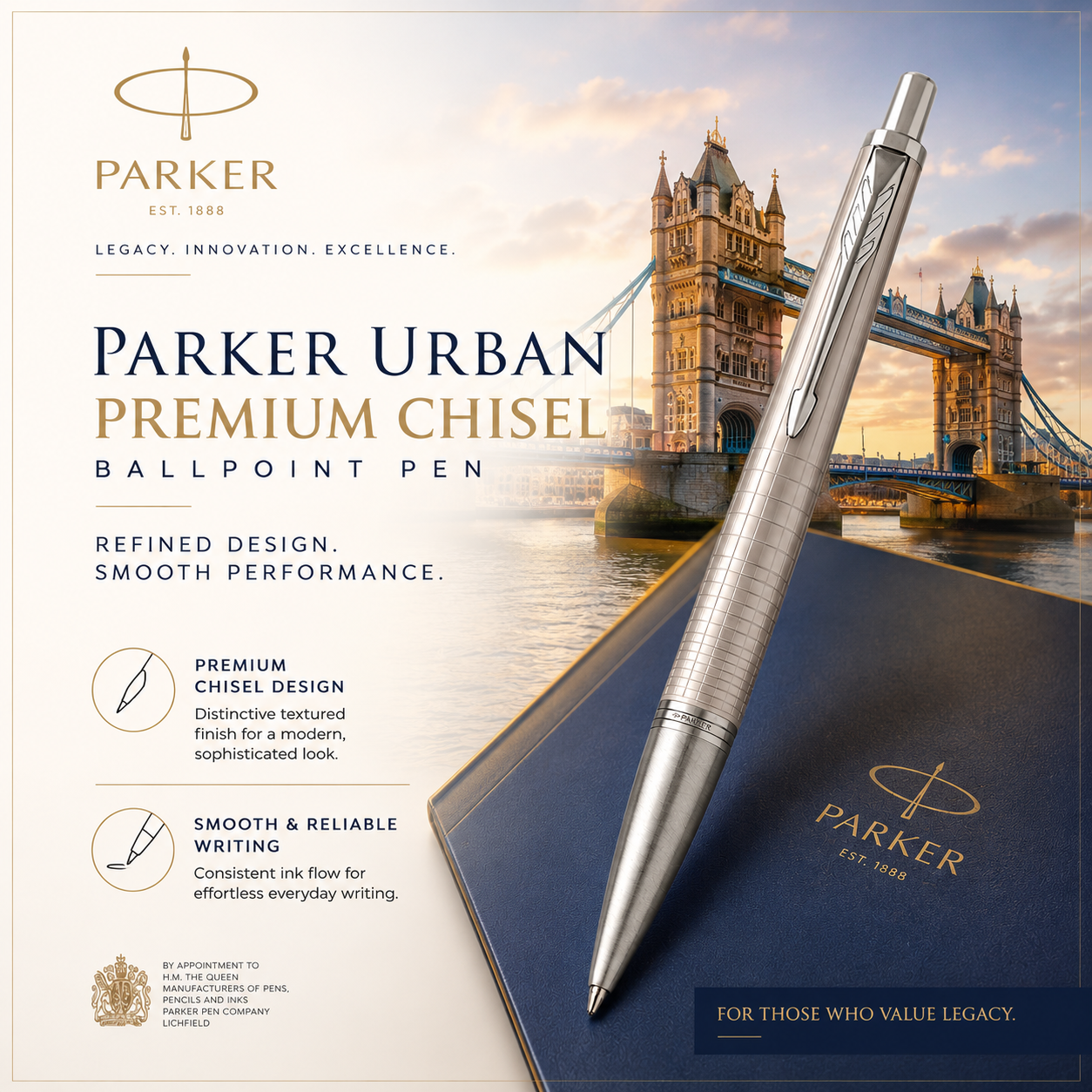 Parker Pearl Metal Chiselled Ballpoint Pen