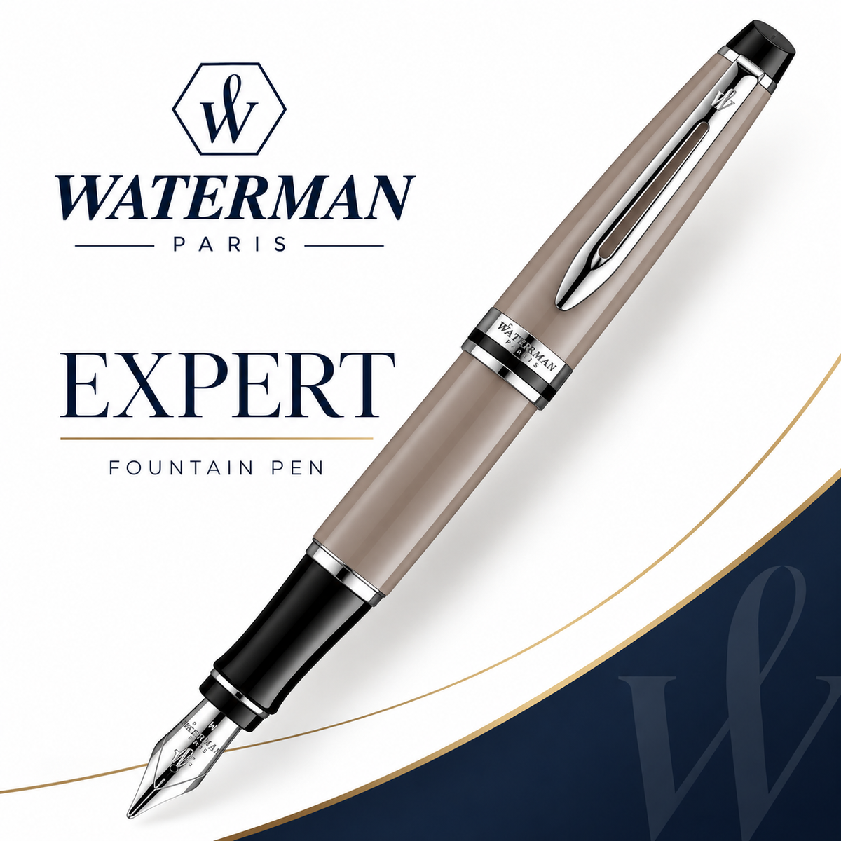 Waterman Expert Taupe CT Fountain Pen – Premium Writing Instrument