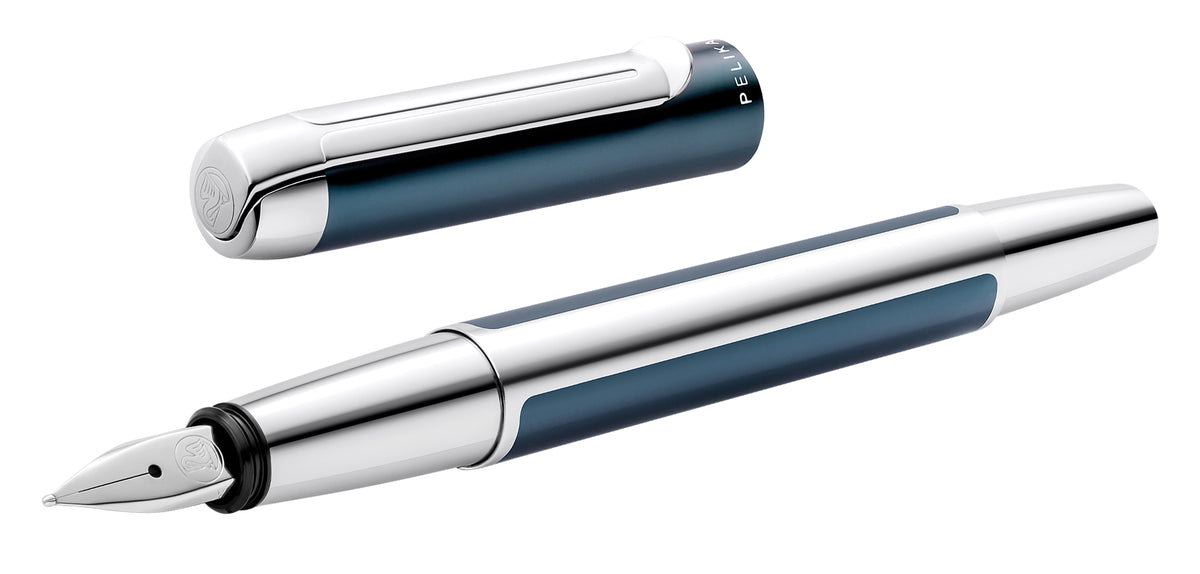 Pelikan Pura P40 Fountain Pen – Blue-Silver