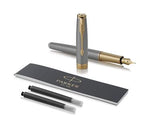 Parker Sonnet Ciselé Sterling Silver Gold Trim Fountain Pen