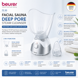 Beurer FS 50 facial sauna steam cleanser, white deep-pore skincare steamer
