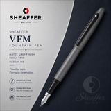 Sheaffer VFM Matte Grey CT Fountain Pen – Medium Nib