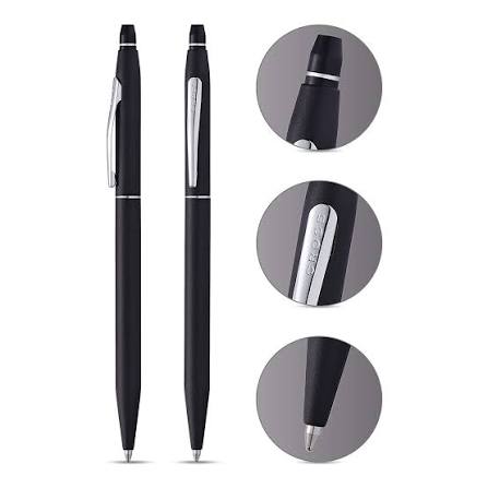 Cross Click Classic Black Ballpoint Pen – Chrome Trim (AT0622-102)