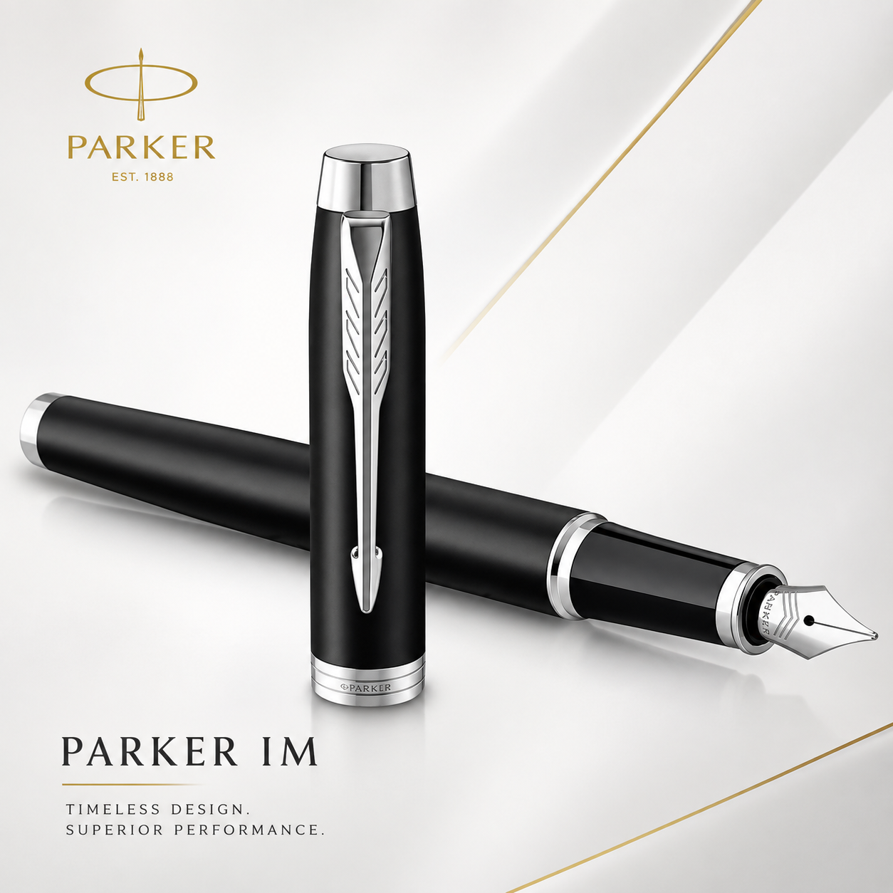 Parker IM Matt Black Chrome Tip Fountain Pen