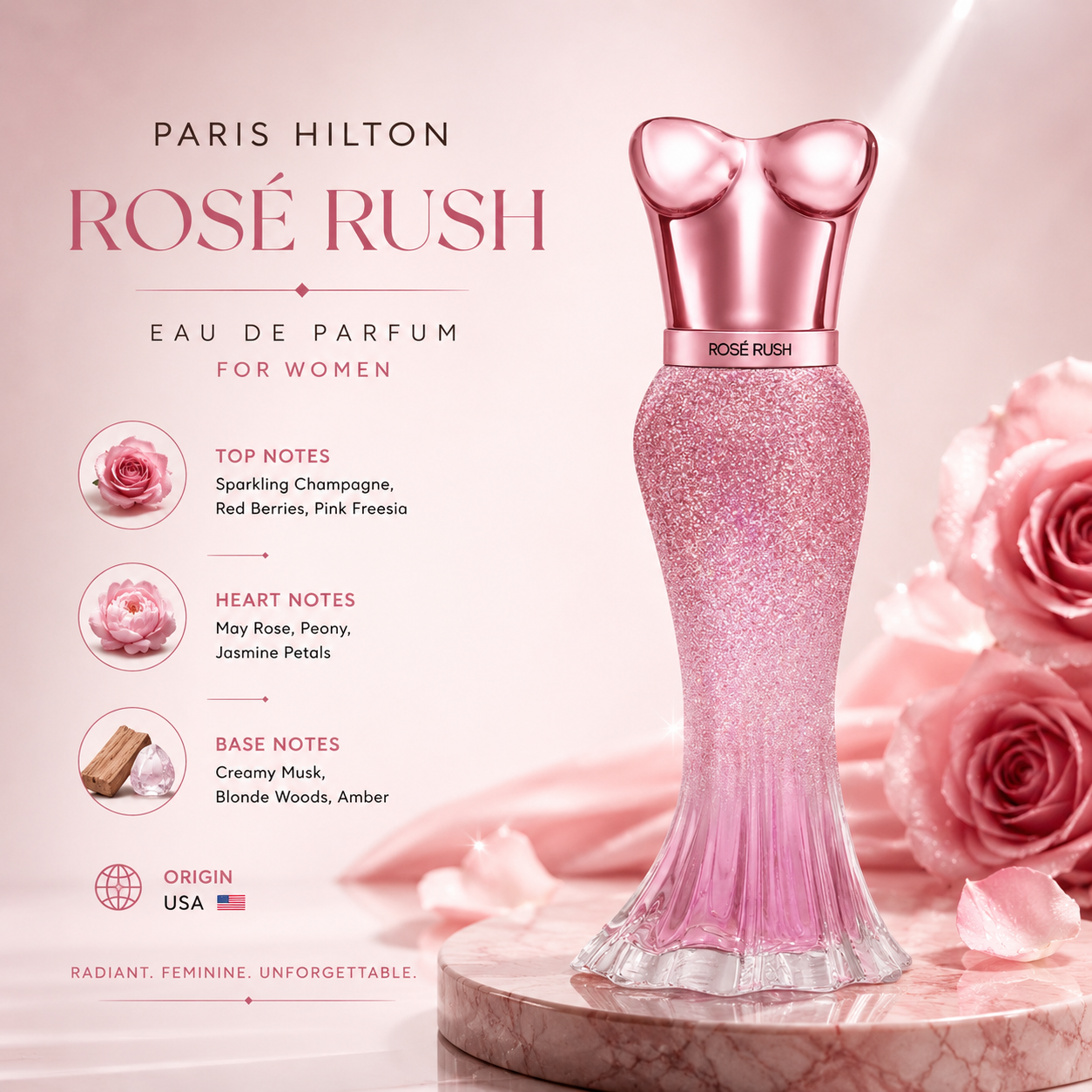 Paris Hilton Rose Rush for Women EDP 100Ml