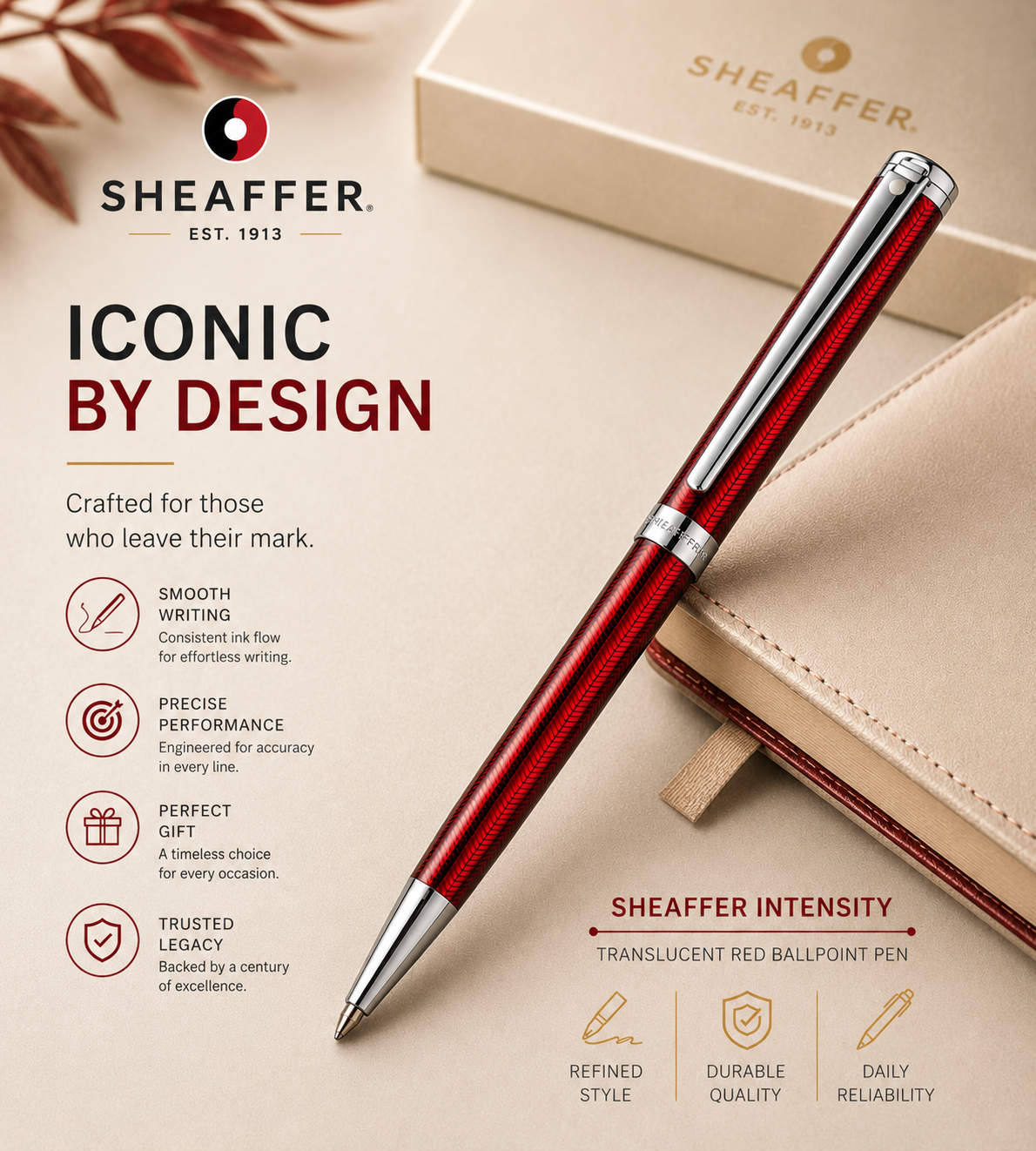 Sheaffer Intensity Translucent Red Ballpoint Pen