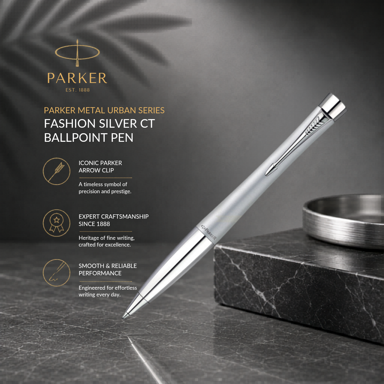 Parker Urban Metal Urban Series Fashion Silver CT Ballpoint Pen