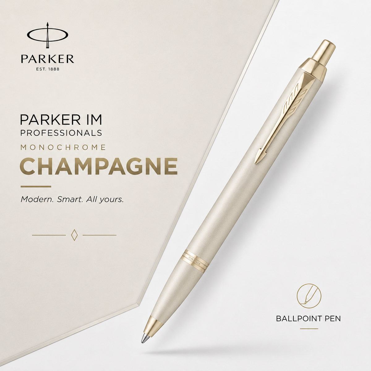 Parker IM Professionals Monochrome Champagne Ballpoint Pen