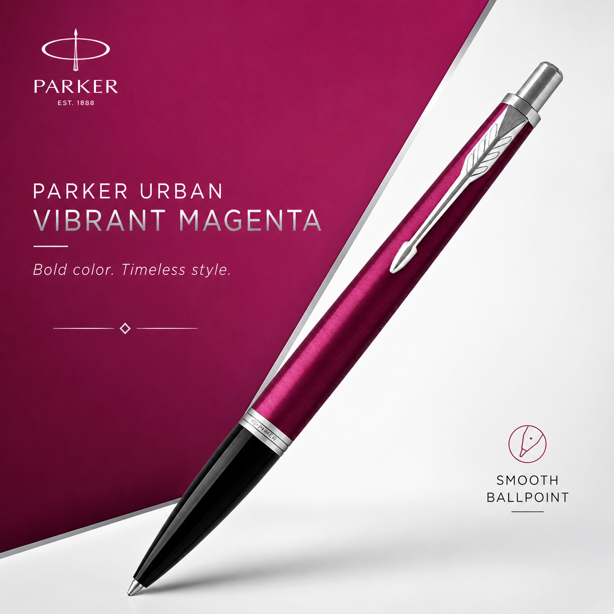 Parker Urban Ballpoint Pen – Vibrant Magenta | Chrome Trim