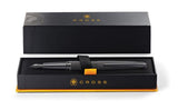 Cross ATX Brushed Black PVD Fountain Pen with Etched Diamond Pattern & Stainless Steel/Black Nib – 886-41