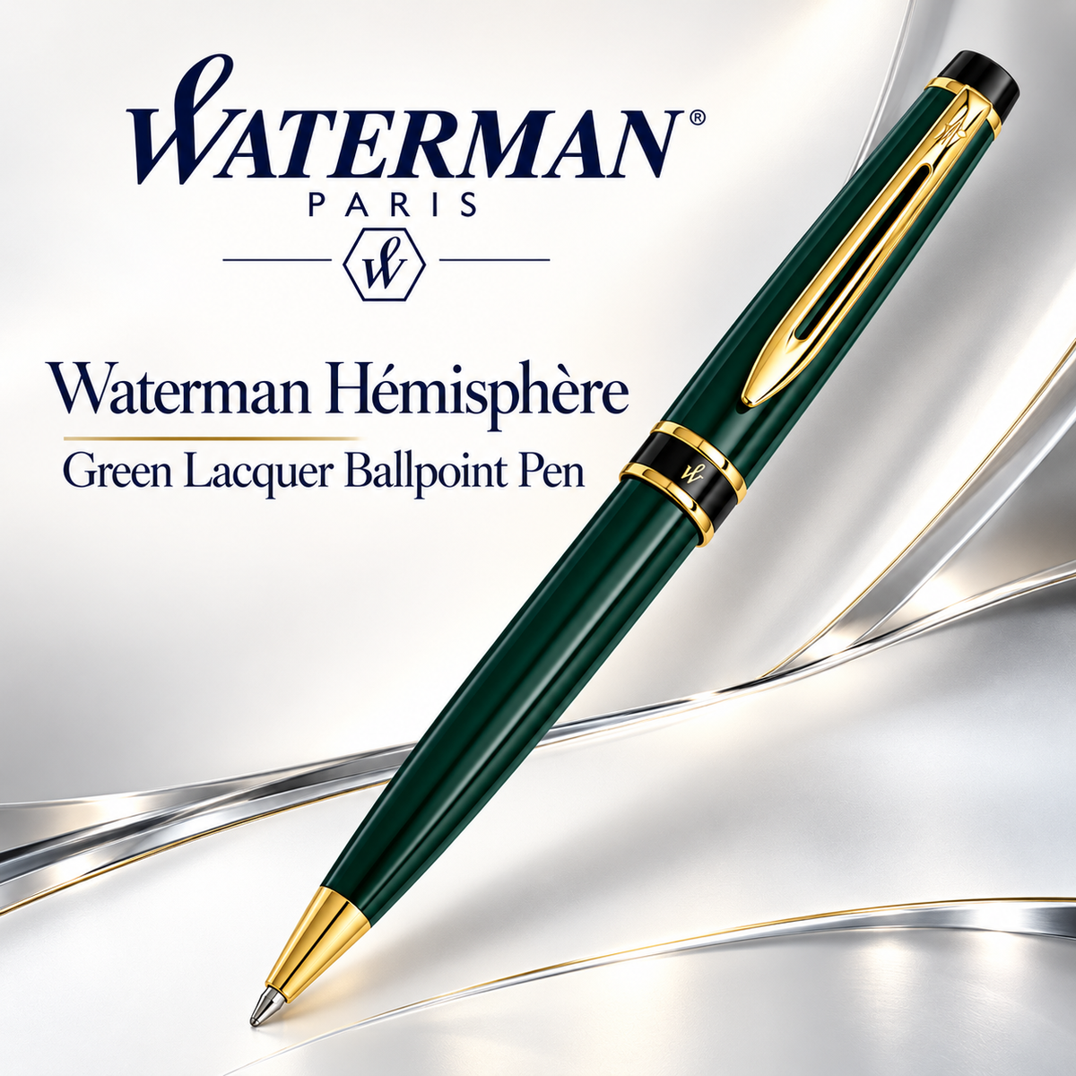 Waterman Hémisphère Green Lacquer Ballpoint Pen