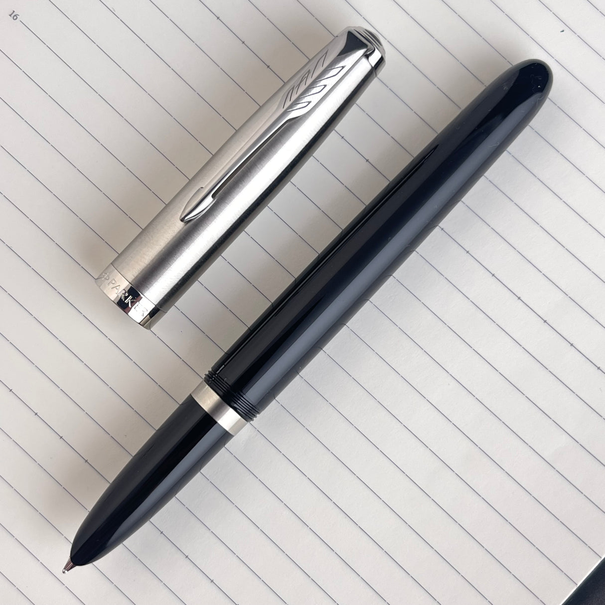 Parker 51 Rebirth Fountain Pen – Black with Chrome Trim | Premium Fountain Pen